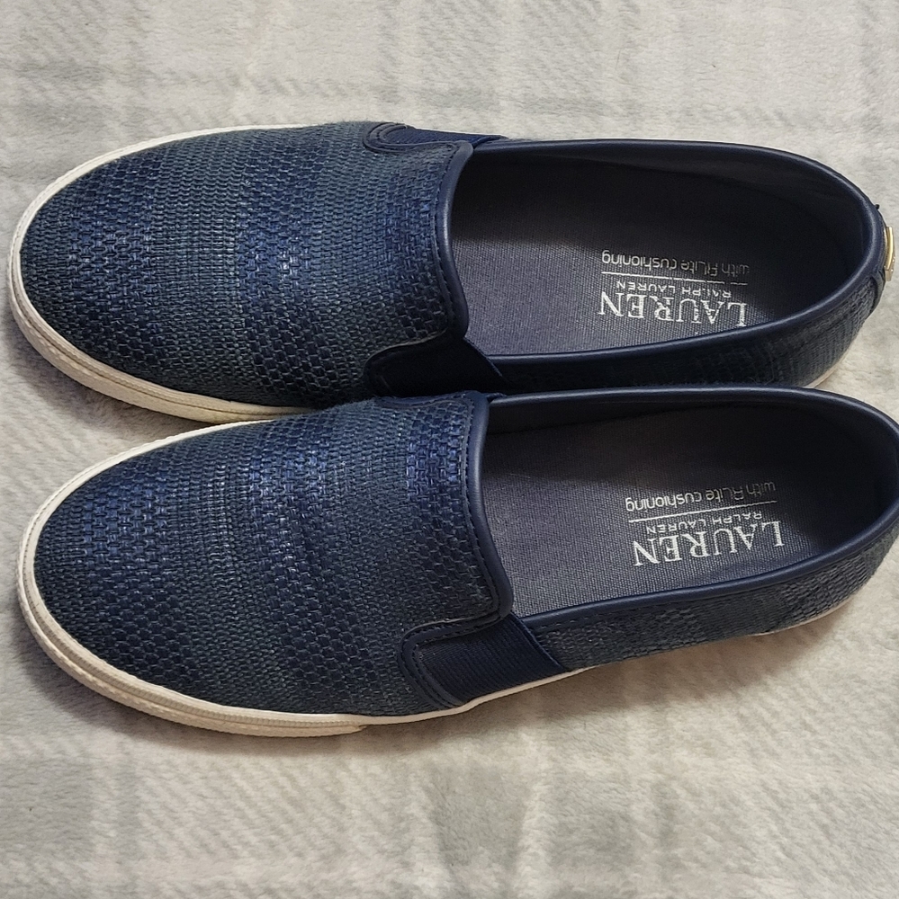 Ralph Lauren Blue Textured Loafers Size 6B